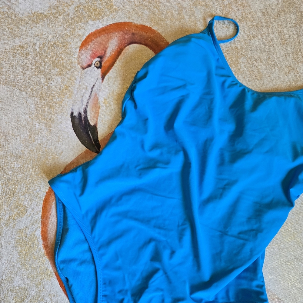 3/$25 No Boundaries One Piece Swim Suit Calypso Blue XL Adjustable Straps